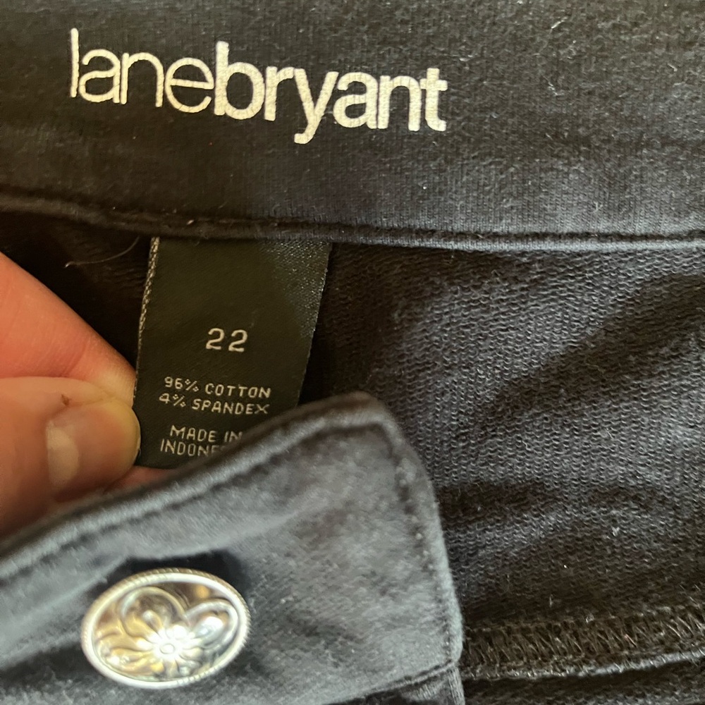 Faded black stretchy crop pants Lane Bryant 22